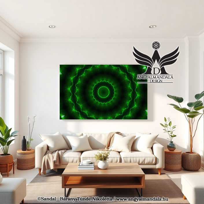 Az Univerzum áradása mandala spirituális vászonkép fehér falon dekorációként