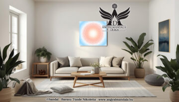 Béke a szívben mandala spirituális vászonkép fehér falon dekorációként