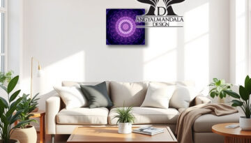 Angyali energiákkal és gyógyító kódokkal készült Angyalmandala vászonkép, mely támogatja az ízületi, izom és bőrproblémák gyógyulását,, erősíti a koronacsakrát.