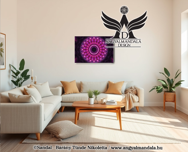 Megvalósulás - Angyalmandala - Spirituális vászonkép