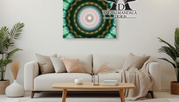 Spirituális vászonkép, mely gyógyító fényeket sugároz. Segít harmonizálni a szívcsakrát, oldja a lelki terheket. Szeretetet, belső békét ad.