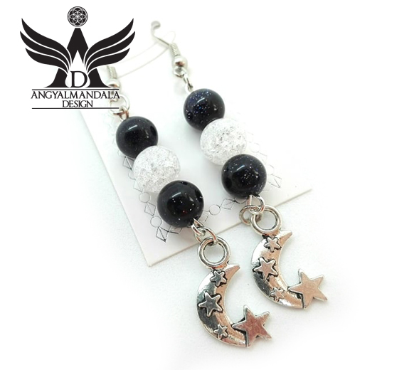 A hold ölelése angyalmandala ásvány fülbevaló