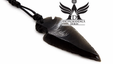 Lélekharcos Nyila fekete obszidián ásvány medál (No.3.)